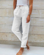 Straight Leg Linen Pants