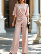 Gabriela | Draped Blouse and Wide-Leg Trousers Set