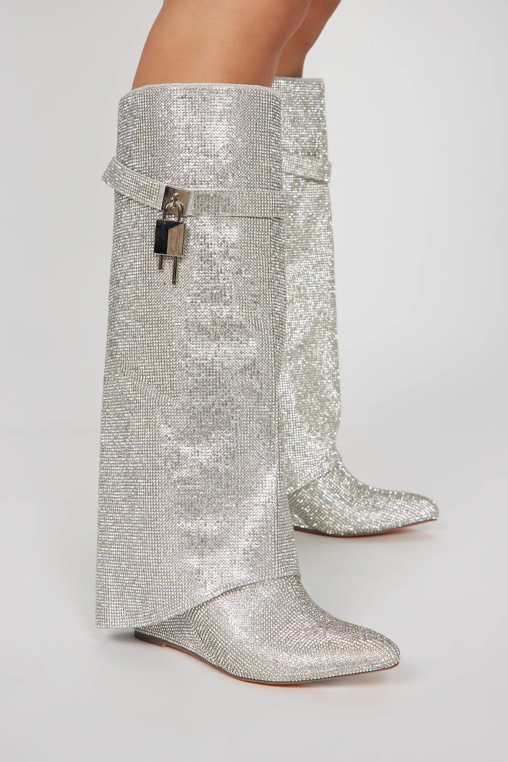 The Celeste Luxe™ Rhinestone Knee-High Boots