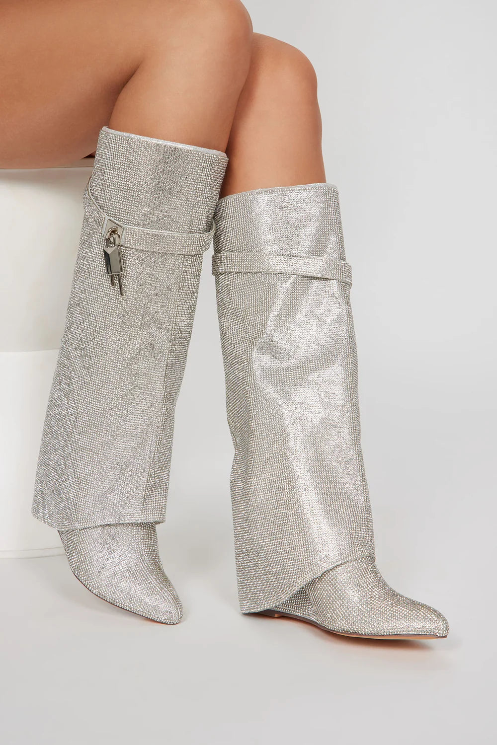 The Celeste Luxe™ Rhinestone Knee-High Boots