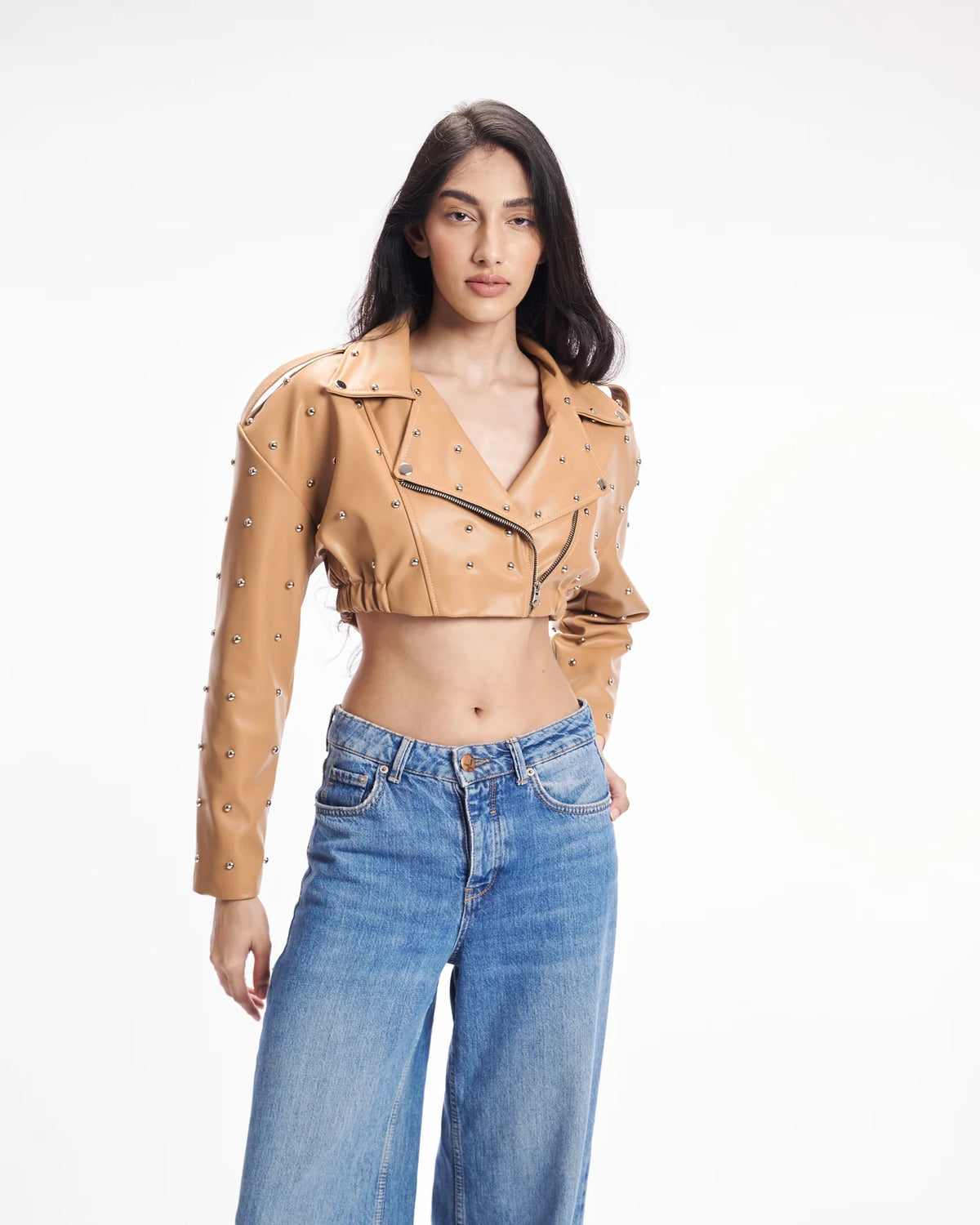 Leren Bikerjack Studs
