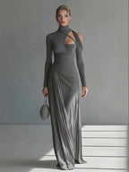 Bordeaux Draped Dress