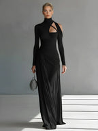 Bordeaux Draped Dress