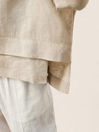 100% Linen Drop Shoulder Asymmetric Layered Hem Overtop VIOLA