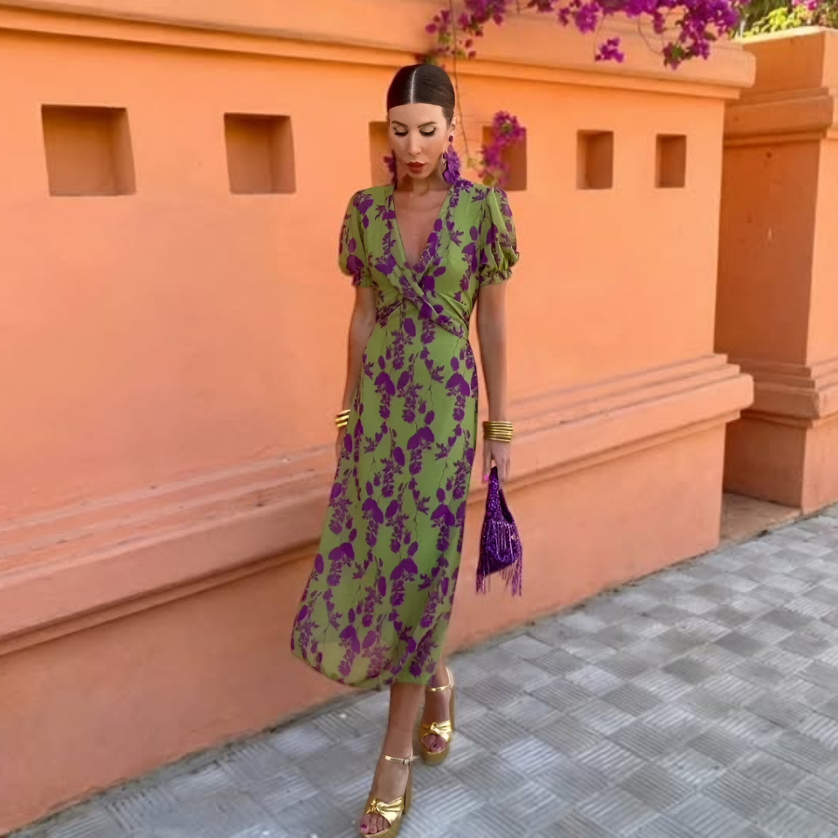 Ernestina™ | Green Floral Maxi