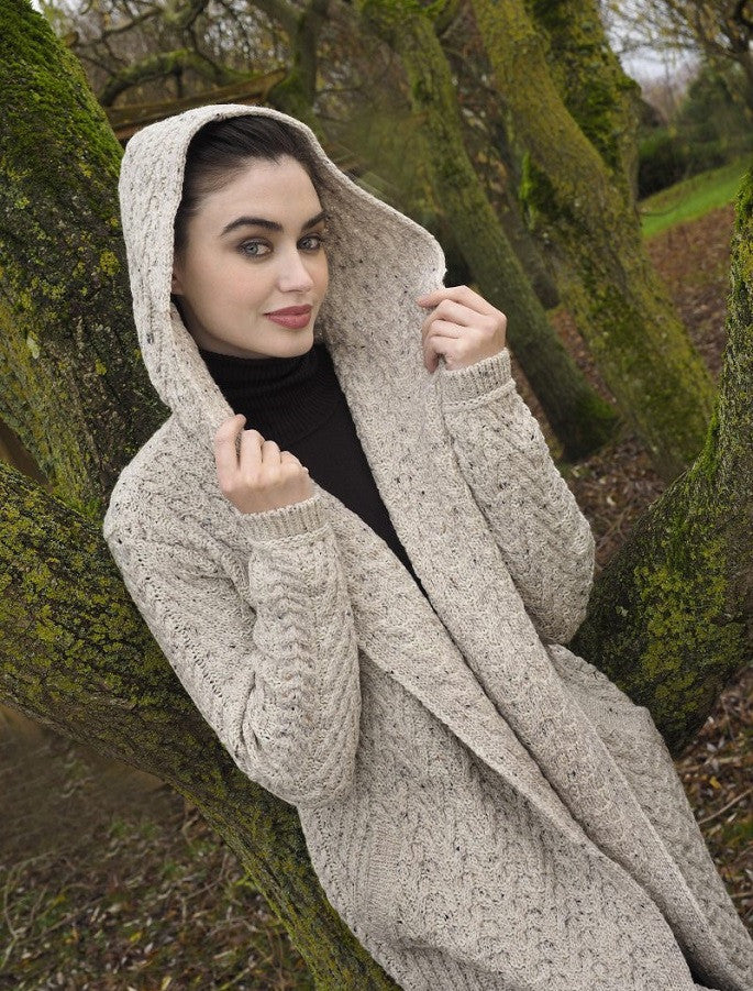 Ladies Herringbone Design Shawl Hood