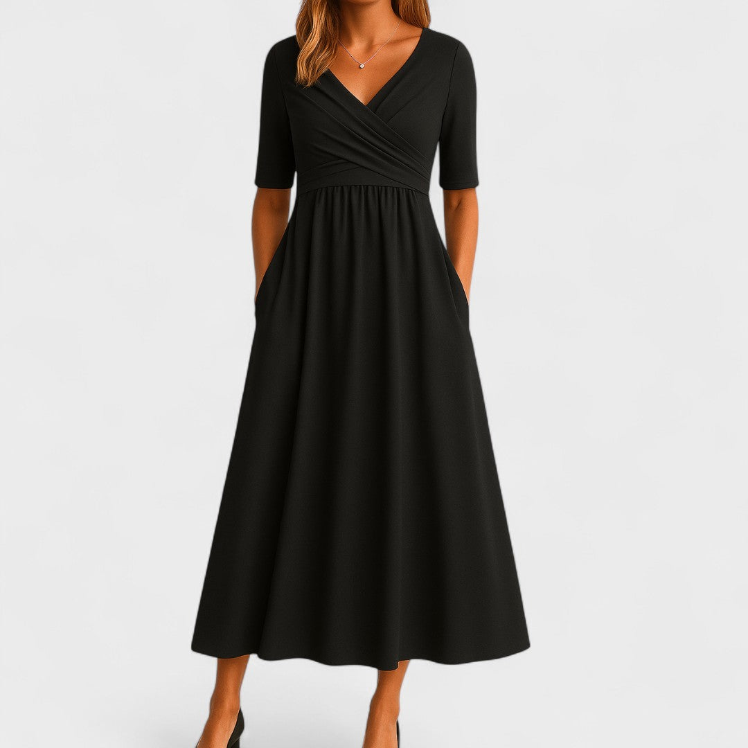Phoebe | V-Neck Wrap Midi Dress for Women
