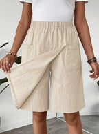 Women's Casual Elastic Waist Wrap Skort