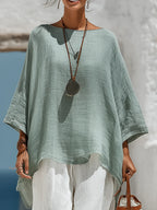 Asymmetrische Linnen Blouse