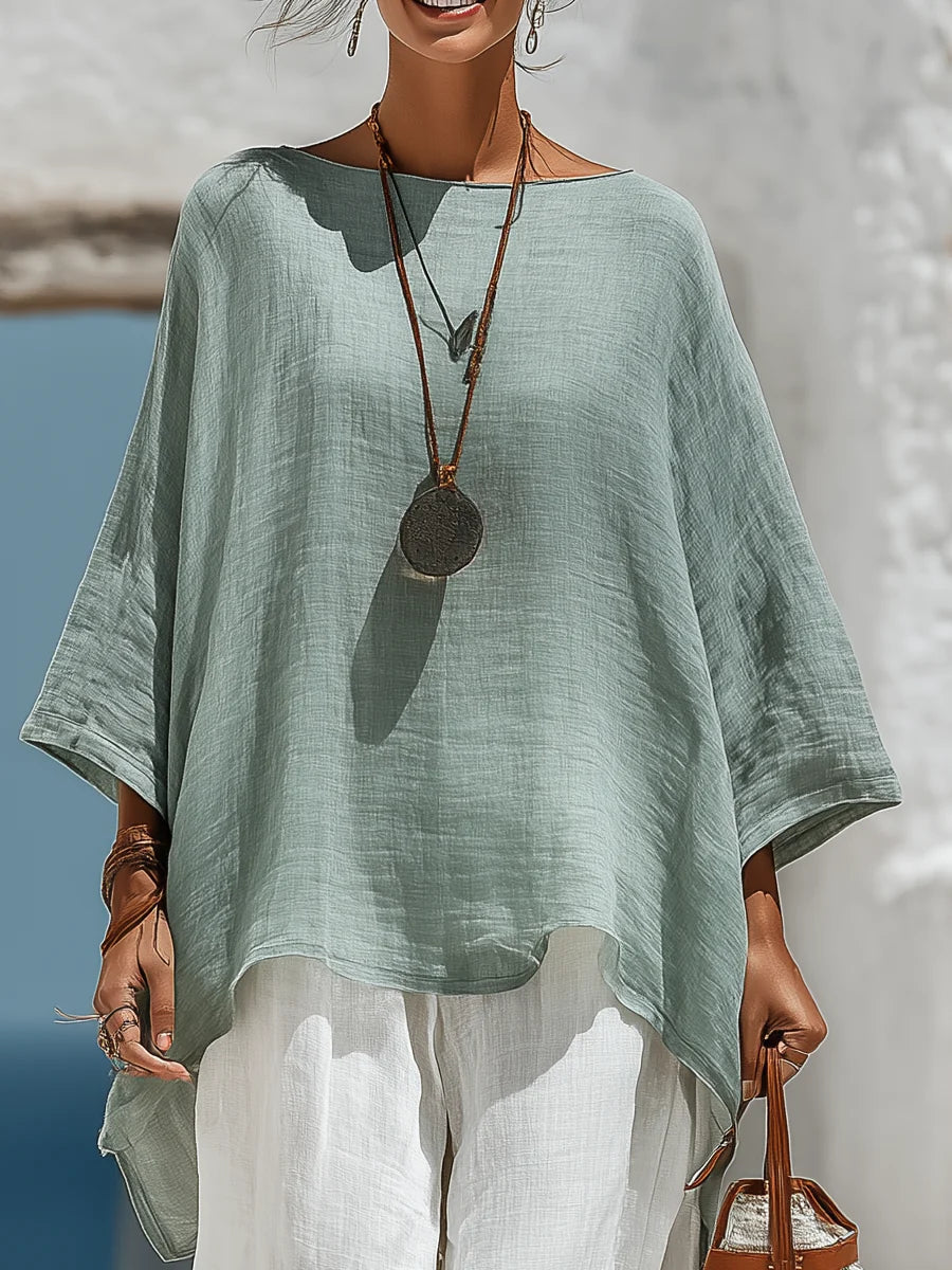 Asymmetrische Linnen Blouse