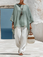 Asymmetrische Linnen Blouse