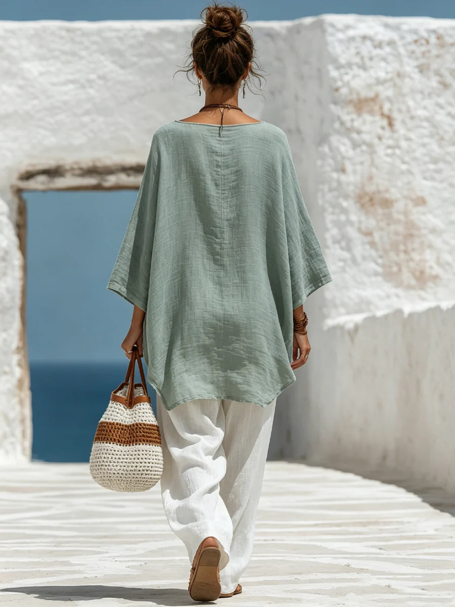 Asymmetrische Linnen Blouse