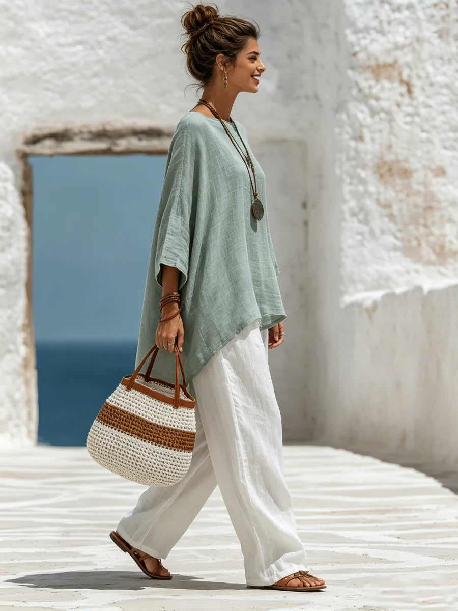 Asymmetrische Linnen Blouse