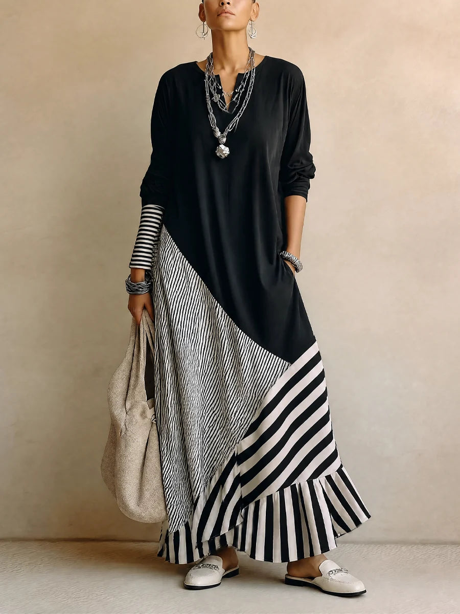 Vintage Paneel Maxi Jurk