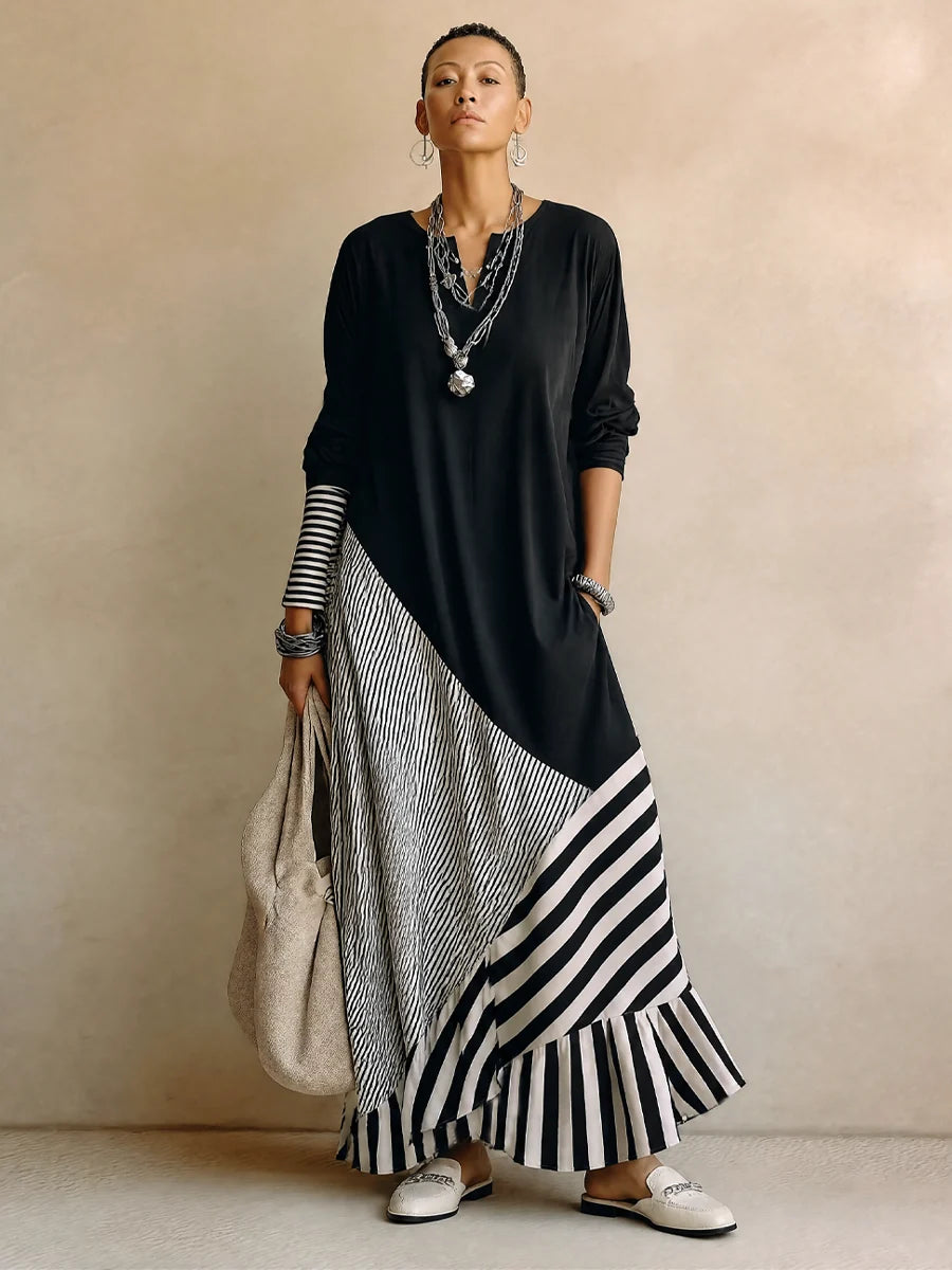 Vintage Paneel Maxi Jurk