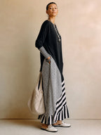 Vintage Paneel Maxi Jurk