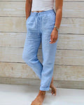 Straight Leg Linen Pants