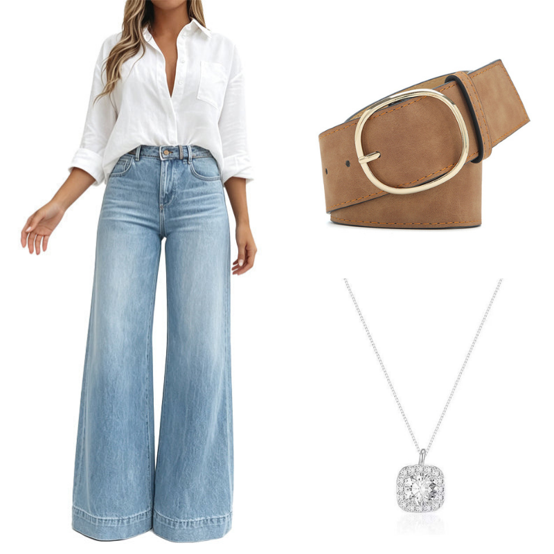 Vintage High-Waisted Wide-Leg Jeans