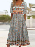 Alaia | Boho Print A-Line Midi Dress for Women