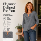 ☀️👚Top Pick - Lace-Trim V-Neck Blouse – Breathable Fabric & Flattering Drape for Work or Weekend 🌿