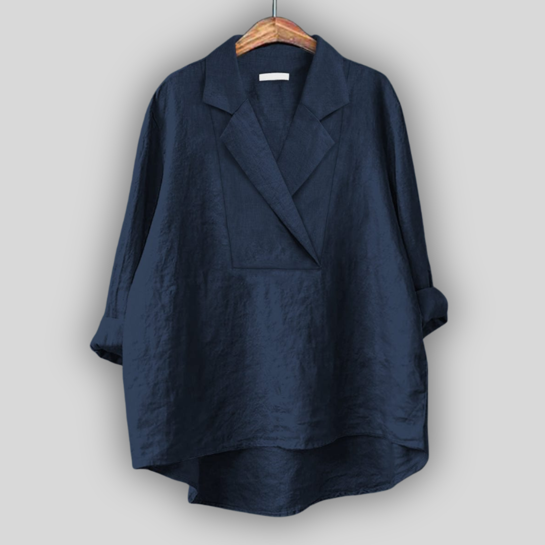 Nora | Coral Blazer-Collar Tunic