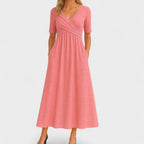 Phoebe | V-Neck Wrap Midi Dress for Women