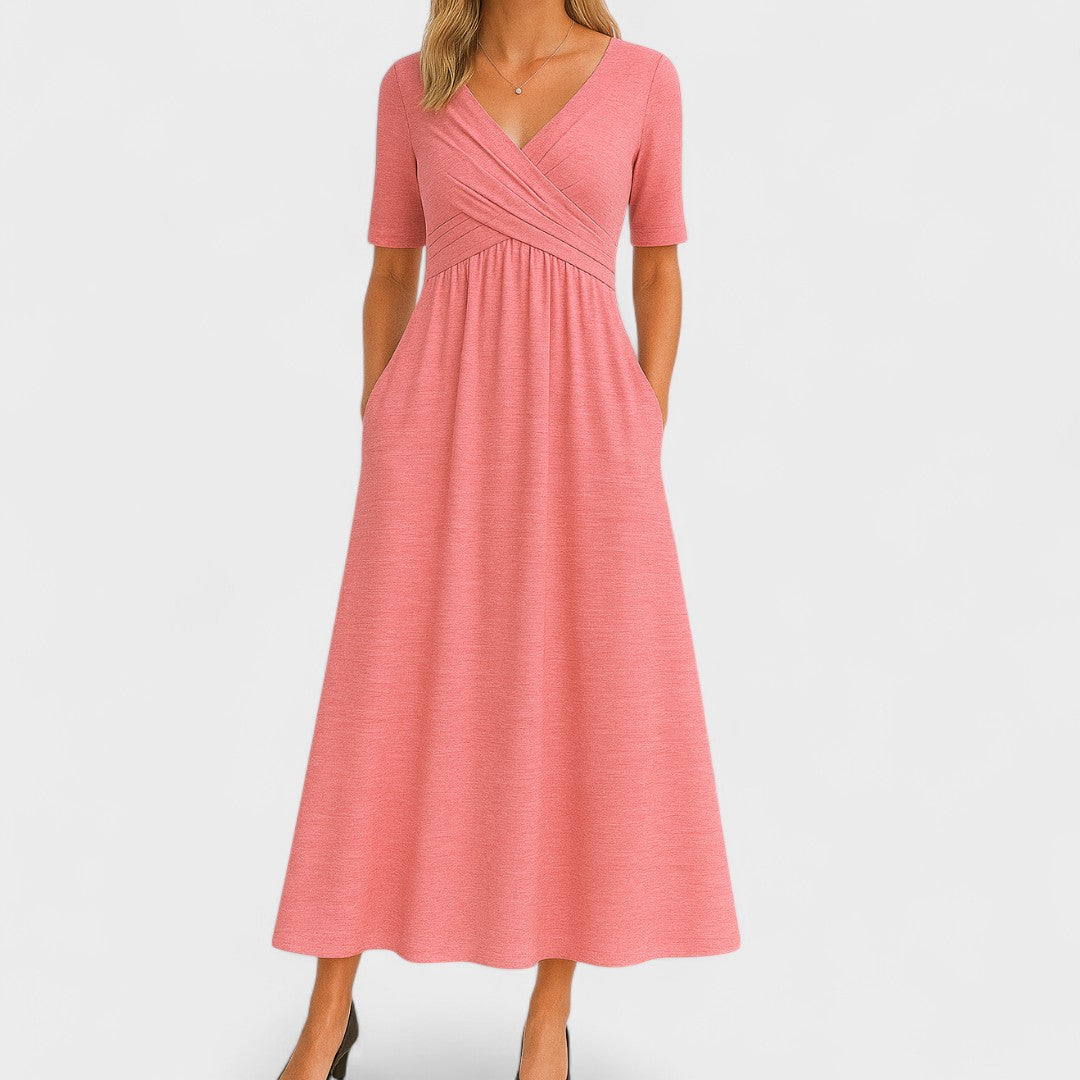 Phoebe | V-Neck Wrap Midi Dress for Women