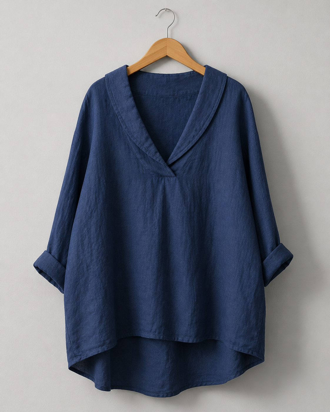 Zita | Mustard Yellow Shawl-Collar Tunic