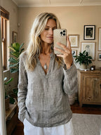 Casual Henley Blouse