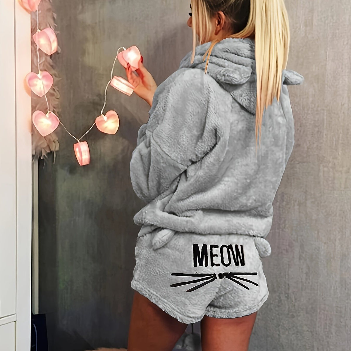 Meow Sleeve Hooded Set