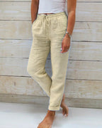 Straight Leg Linen Pants
