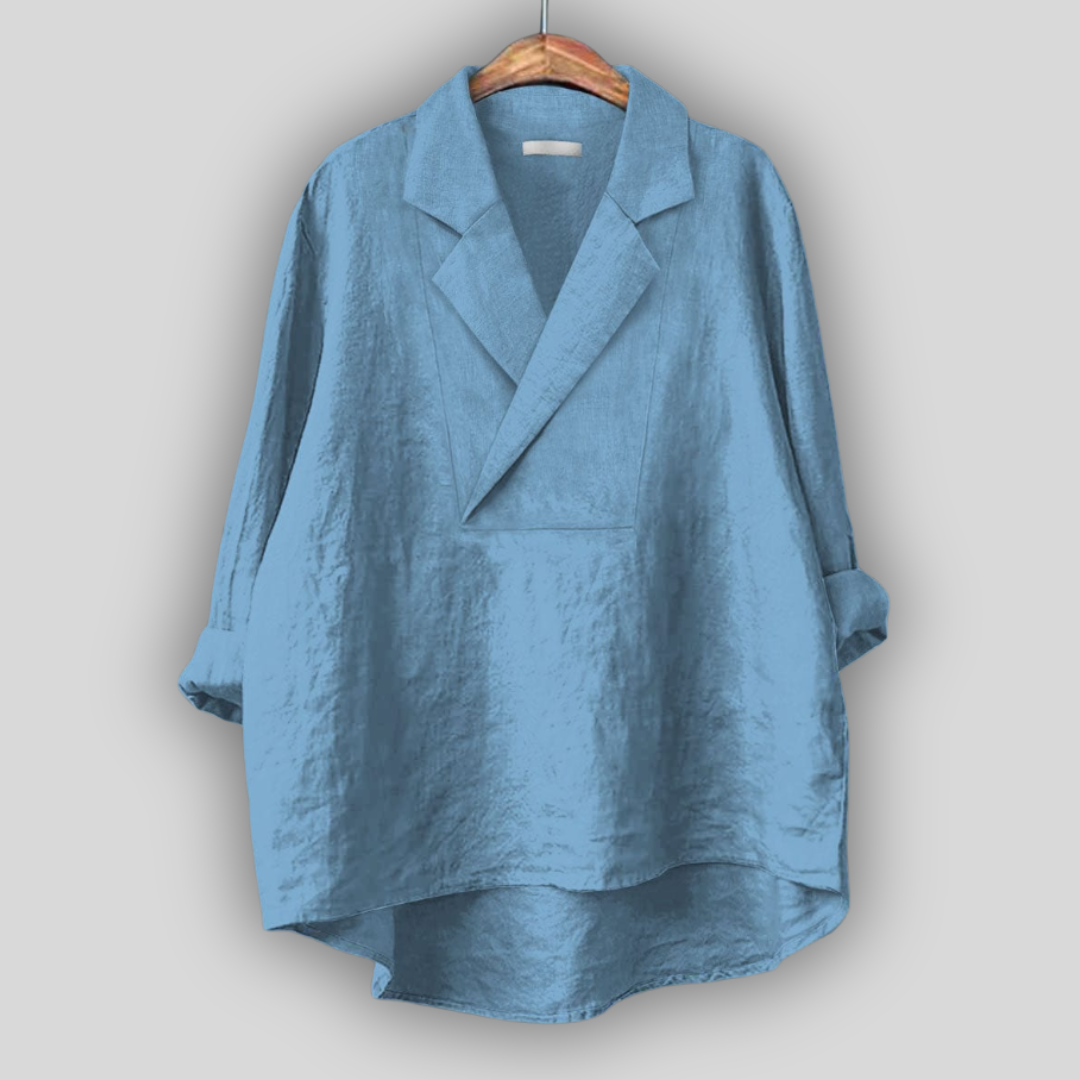 Nora | Coral Blazer-Collar Tunic