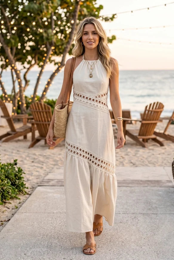 Seville™ | Cutwork Lace Maxi Dress