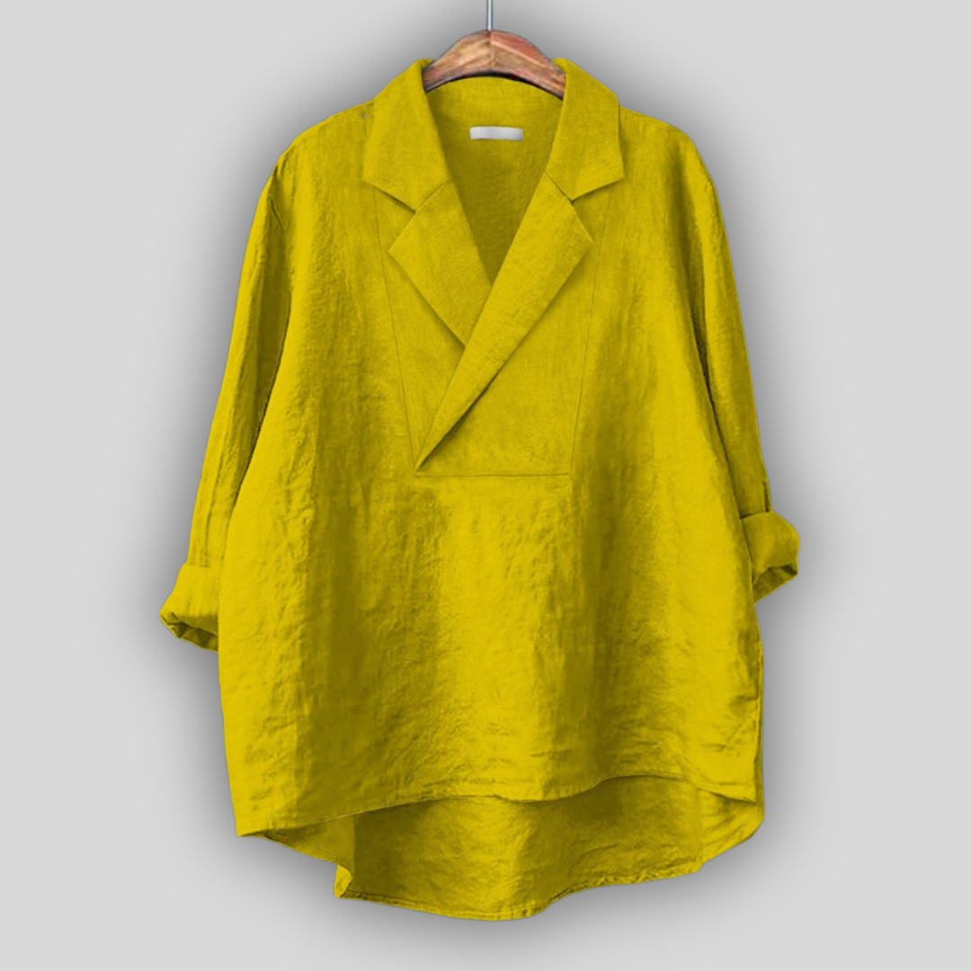 Nora | Coral Blazer-Collar Tunic