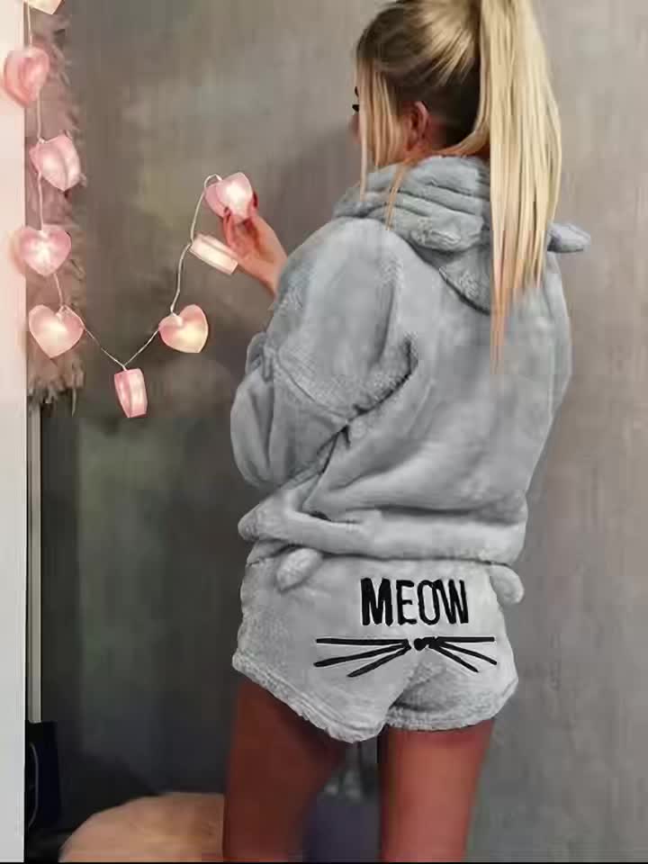 Meow Sleeve Hooded Set