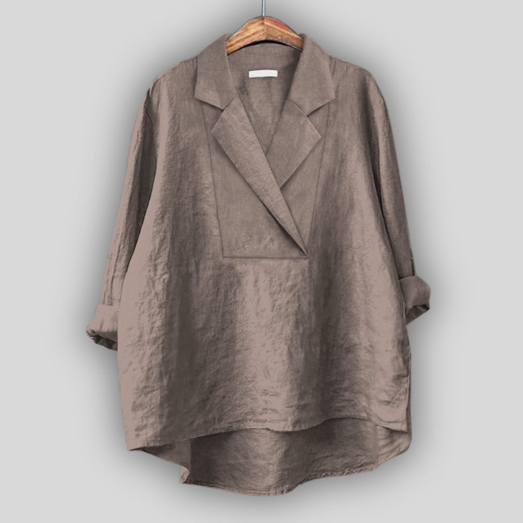 Nora | Coral Blazer-Collar Tunic