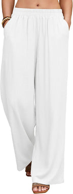 Linen Wide Leg Palazzo Pants