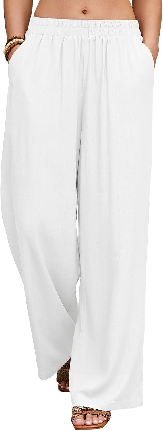 Linen Wide Leg Palazzo Pants