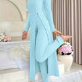 Designer Round Neck Split Long Sleeve Top and Pants