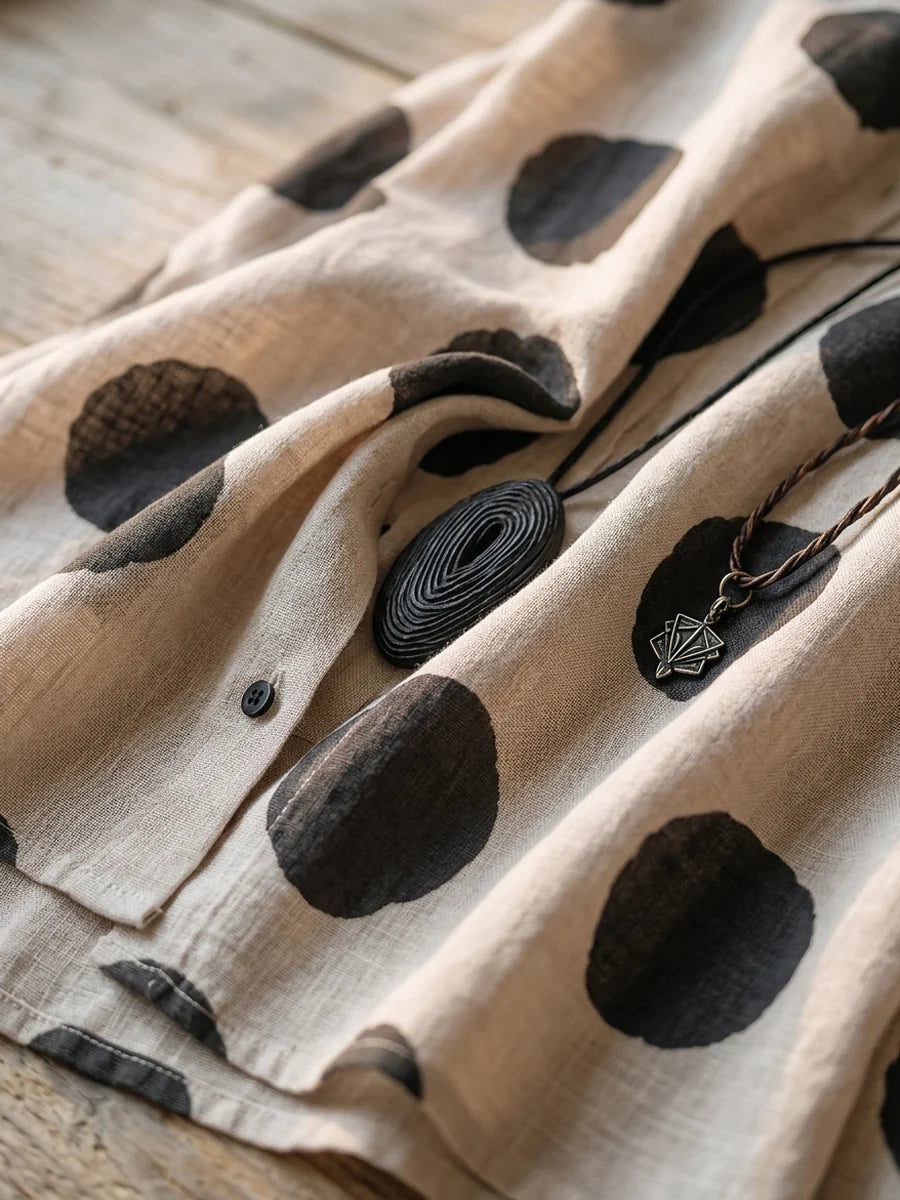 Polkadot Linnen Blouse