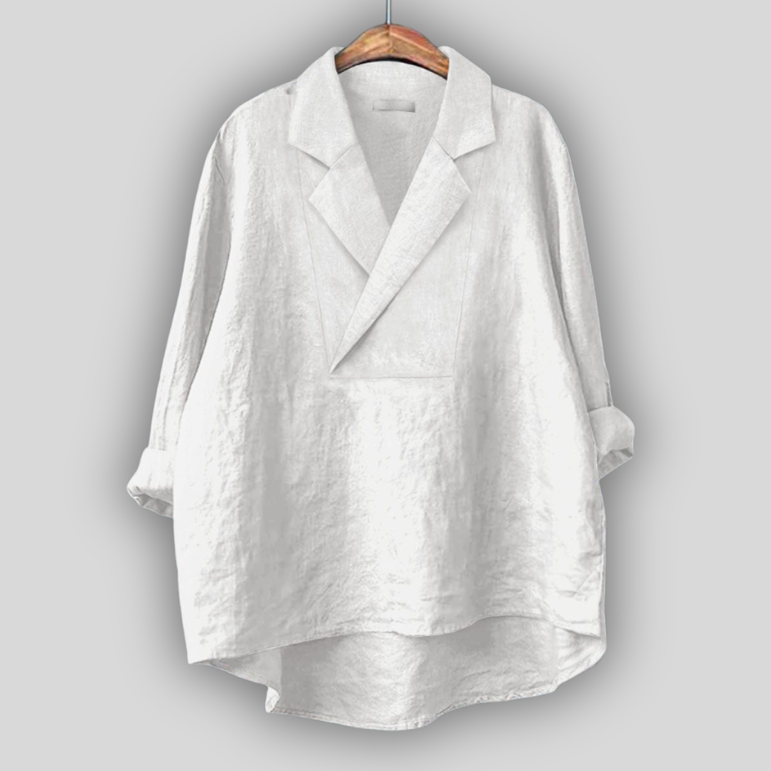 Nora | Coral Blazer-Collar Tunic