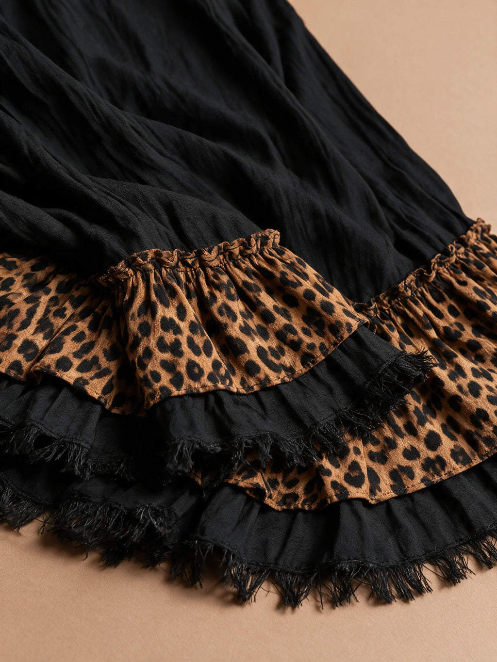 Luipaardprint Ruches Shirt