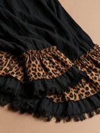Luipaardprint Ruches Shirt