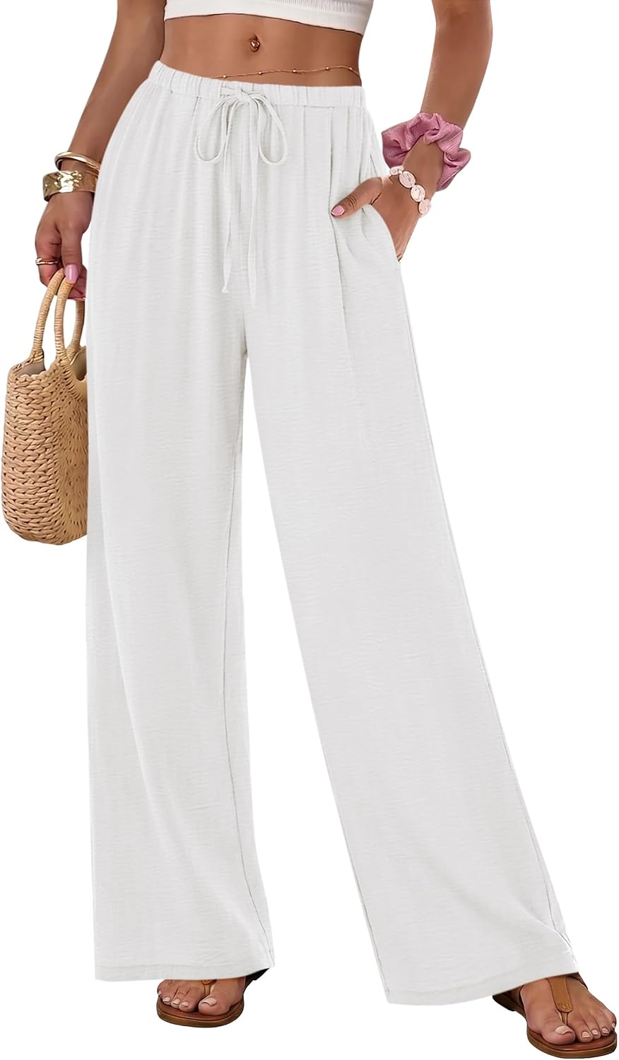 Flowy Wide Leg Pull-On Pants