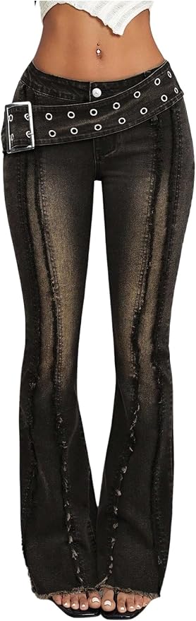 Studded Belt Jeans