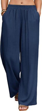 Linen Wide Leg Palazzo Pants