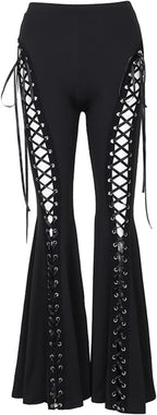 Lace-Up Flare Pants