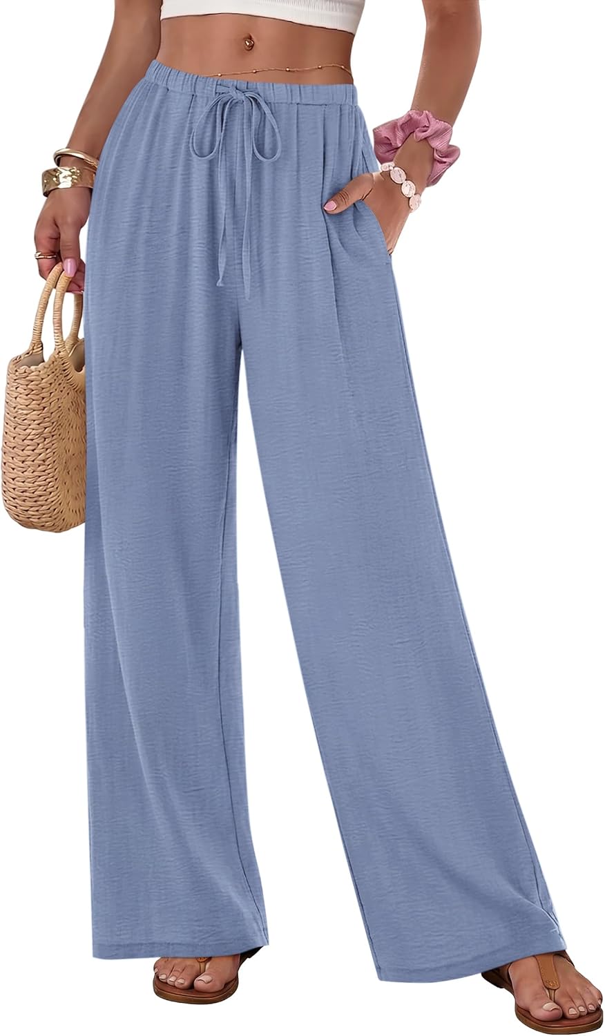 Flowy Wide Leg Pull-On Pants