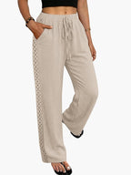 Lace Trim Palazzo Pants