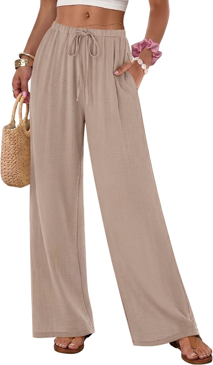 Flowy Wide Leg Pull-On Pants